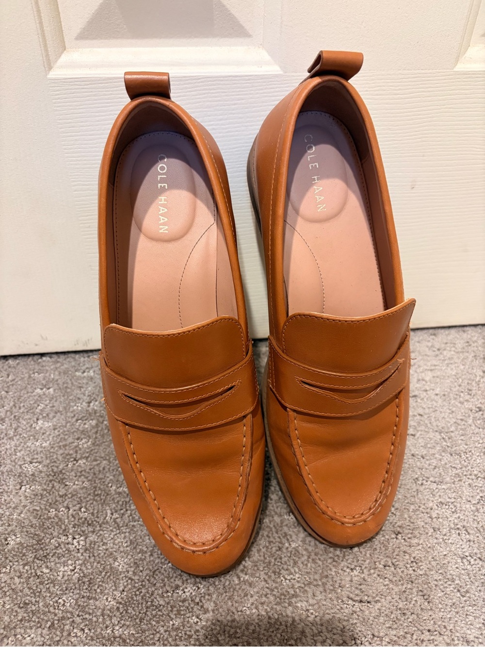 Cole Haan Men’s Cognac Leather Penny Loafers
